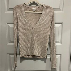 Shimmery Beige Cardigan S